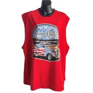 Celebrate Patriotic Motorcycle Shirt  Men's Red Sleeveless Crewneck Size 2XL